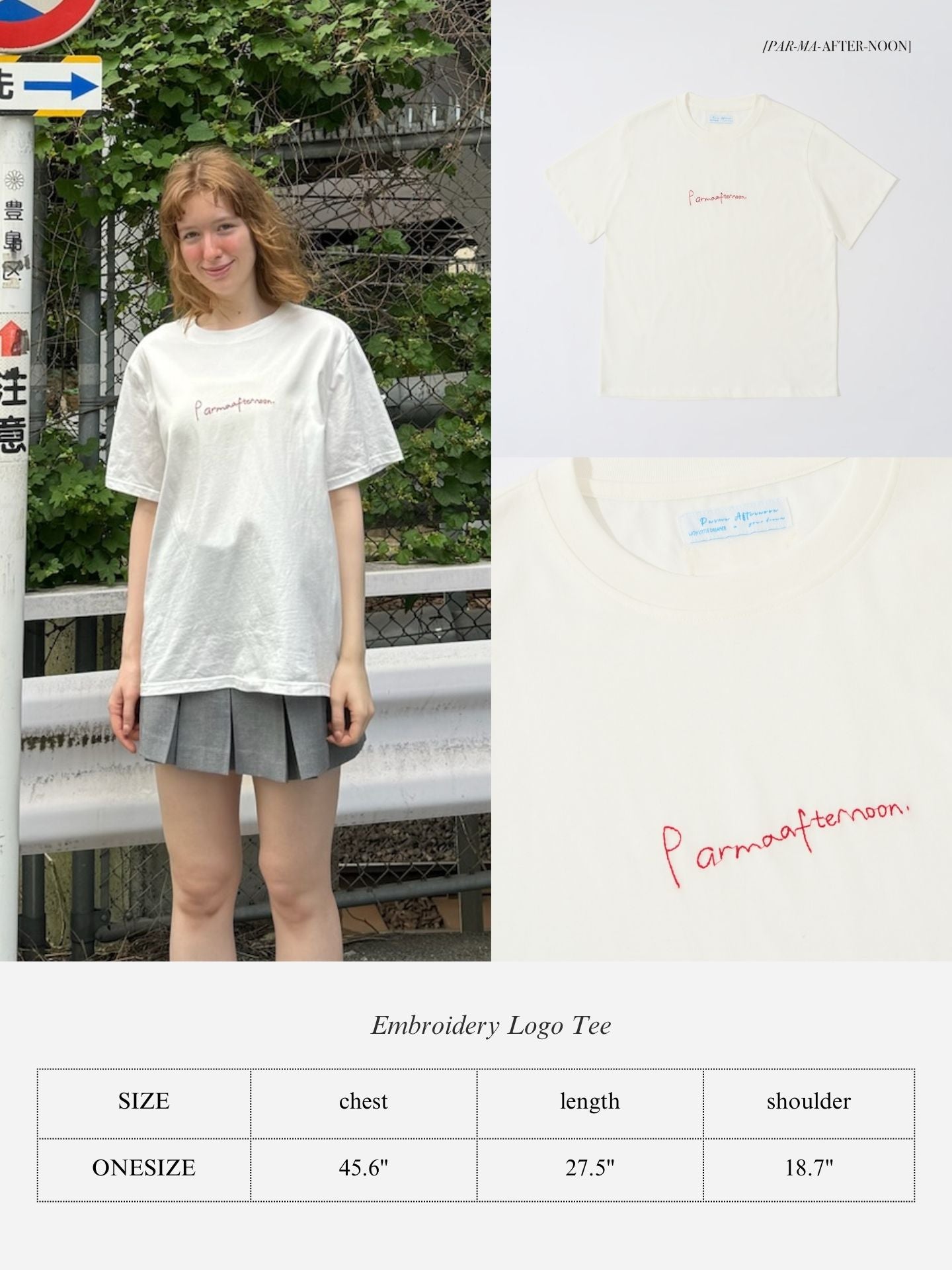 Ameri♡ SIDE EMBROIDERY OVER LOGO TEE SIDE EMBROIDERY OVER LOGO TEE（Tシャツ/カットソー）｜Ameri